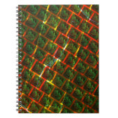 "Grüne gerahmte Augen", Kratzer oder rotes Gitter. Notizblock (Vorderseite)