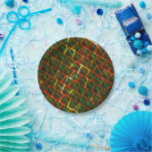 "Grüne gerahmte Augen", Kratzer oder rotes Gitter. Pappteller (Party)