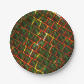 "Grüne gerahmte Augen", Kratzer oder rotes Gitter. Pappteller (Vorderseite)