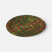 "Grüne gerahmte Augen", Kratzer oder rotes Gitter. Pappteller (Schrägansicht)