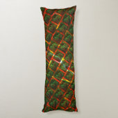 "Grüne gerahmte Augen", Kratzer oder rotes Gitter. Seitenschläferkissen (Rückseite (Vertikal))