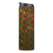 "Grüne gerahmte Augen", Kratzer oder rotes Gitter. Thermosbecher (Nach rechts gedreht)