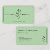 Grüne Gerahmte Blume Visitenkarte (Vorne/Hinten)