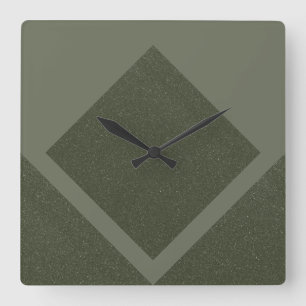 Grüne Gerahmte Diamantschleifuhr - Geometrisches D Quadratische Wanduhr