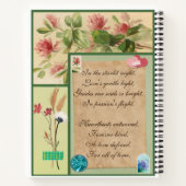 Grüne Gerahmte Frühlingslandschaft Niedlich Blüten Notizblock (Rückseite)