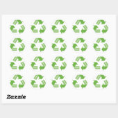 Grüne Gerecycelt Wiederverwendung reduzieren Runder Aufkleber (Blatt)