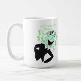 Grüne Geschäftsmann-Marionette Kaffeetasse