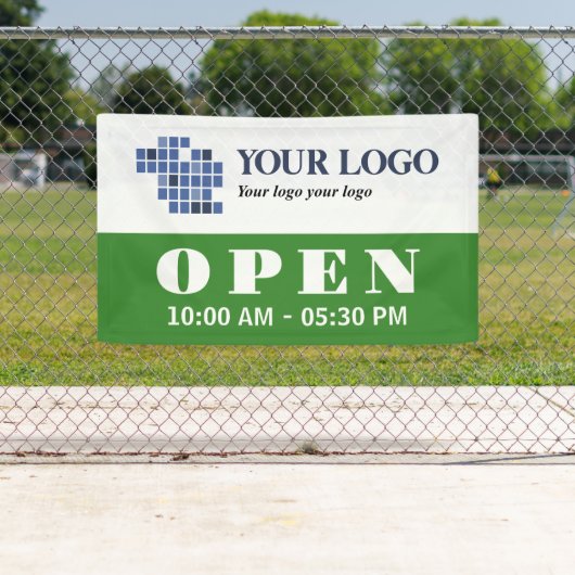 Grüne Geschäftszeiten für Ihr Logo Banner (Insitu)