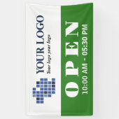 Grüne Geschäftszeiten für Ihr Logo Banner (Vertikal)