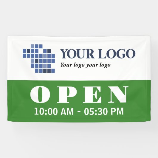 Grüne Geschäftszeiten für Ihr Logo Banner (Horizontal)