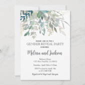 Grüne Geschlechterenthüllungs-Einladung Baby-Party Einladung (Vorderseite)