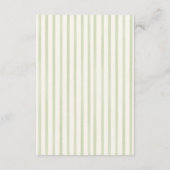 Grüne gestreifte Hochzeitsdetails Begleitkarte (Rückseite)