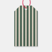Grüne gestreifte Weihnachtsgeschenkanhänger Geschenkanhänger (Rückseite)