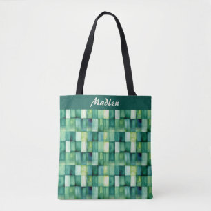 Grüne gestrichene Quadrate Tasche