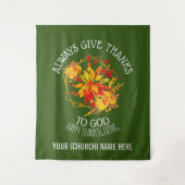 GRÜNE GIBT DEM GOTTEN Erntedank IMMER DANK Wandteppich (Vorderseite)