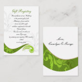 Grüne Gift-Registrierungskarten Begleitkarte (Vorne/Hinten)