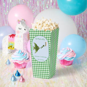 Grüne Gingham 1. Geburtstags 3-Foto-Geschenkbox Geschenkschachtel