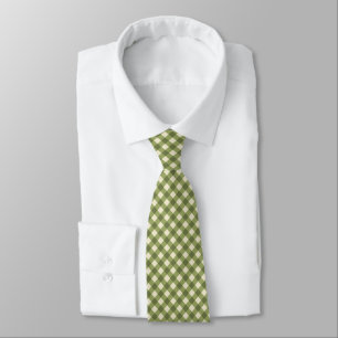 Grüne Gingham-Arbeits-Hochzeitskrawatte im Vintage Krawatte