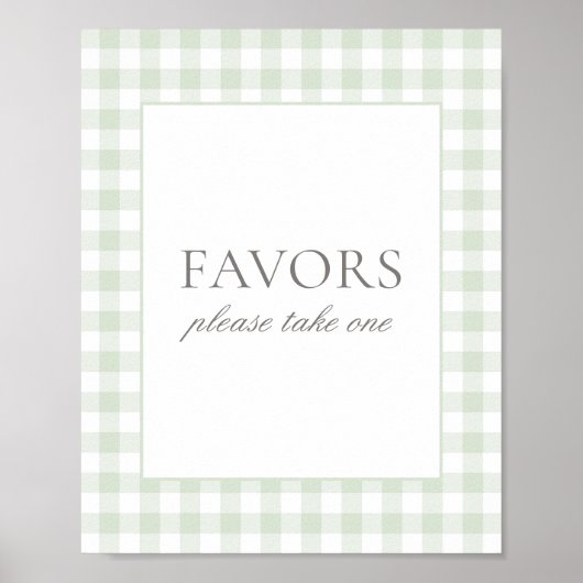 Grüne Gingham Baby Duwer bevorzugt Schilder (Vorne)