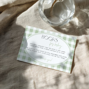 Grüne Gingham Baby Shower Beilagekarte Begleitkarte