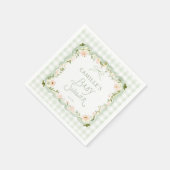 Grüne Gingham-Babyparty-Servietten Serviette (Ecke)