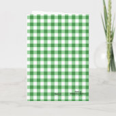 Grüne Gingham-Balloons Kinder Geburtstagsgruß Karte (Rückseite)
