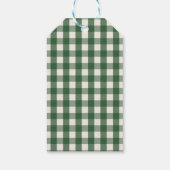 Grüne Gingham-Botanik-Weihnachten Geschenkanhänger (Rückseite)