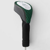 Grüne Gingham-Brautparty Golf Headcover (angewinkelt)