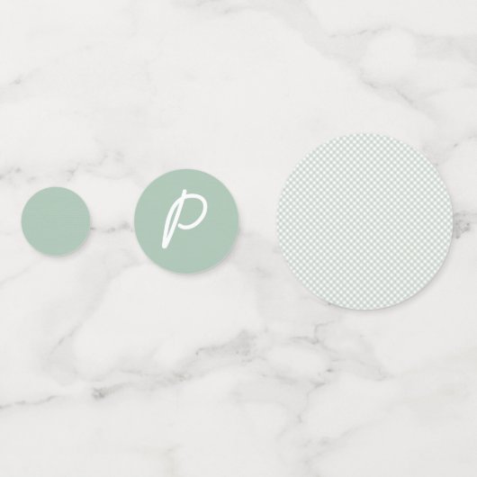 Grüne Gingham-Bug-Krawatte Babydusche Konfetti (Rückseiten)