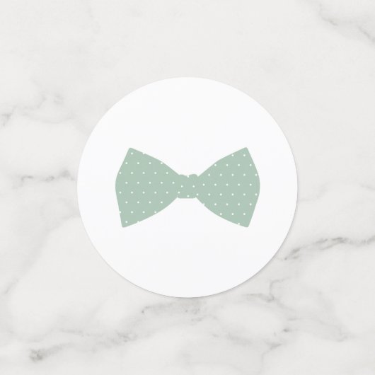 Grüne Gingham-Bug-Krawatte Babydusche Konfetti (Klein Vorderseite)