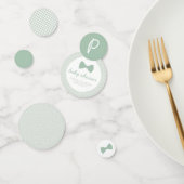 Grüne Gingham-Bug-Krawatte Babydusche Konfetti (Gruppe)