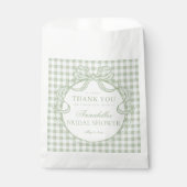 Grüne Gingham Coquette Bogen Brautparty Dessert Geschenktütchen (Vorderseite)