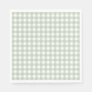 Grüne Gingham Coquette-Schleifen-Party-Dessert Serviette
