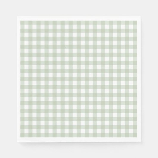 Grüne Gingham Coquette-Schleifen-Party-Dessert Serviette (Vorderseite)