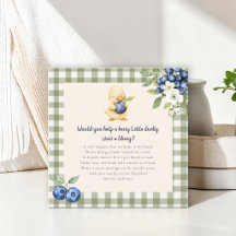 Grüne Gingham-Entenküken-Baby-Shower-Buchwunschkar