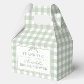 Grüne Gingham Flirt Bow Brautschauer-Geschenk Geschenkschachtel (Rückseite)