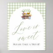 Grüne Gingham-Frisch vom Markt Liebe ist süß Poster (Vorne)