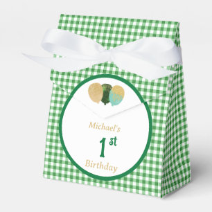 Grüne Gingham Glitter Ballons Benutzerdefiniert 3 Geschenkschachtel