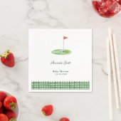 Grüne Gingham-Golf-Baby-Party Serviette (Beispiel)