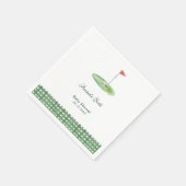 Grüne Gingham-Golf-Baby-Party Serviette (Ecke)