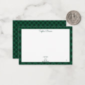 Grüne Gingham-Golf-Brautparty Mitteilungskarte (Vorderseite/Rückseite Beispiel)