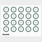 Grüne Gingham-Golf-Brautparty Runder Aufkleber (Blatt)