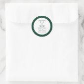 Grüne Gingham-Golf-Brautparty Runder Aufkleber (Tasche)