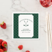 Grüne Gingham-Golf-Junggesellenparty Serviette (Beispiel)