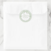 Grüne Gingham Kokette Bogen Brautparty Siegel Runder Aufkleber (Tasche)