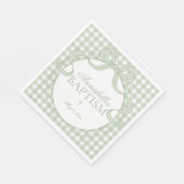Grüne Gingham Kokette Bogen Tauf Tischdekoration Serviette (Ecke)