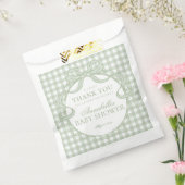Grüne Gingham-Kokette-Bow-Baby-Shower-Nachspeise Geschenktütchen (Versiegelt)