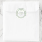 Grüne Gingham-Kokette-Bow-Birthday-Siegel Runder Aufkleber (Tasche)