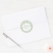 Grüne Gingham-Kokette-Bow-Birthday-Siegel Runder Aufkleber (Umschlag)