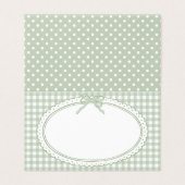 Grüne Gingham-Kokette-Bow-Platzkarten-Tischdekorat (Außenseite Aufgefaltet)